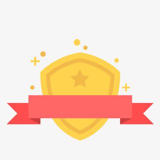 卡通奖牌标签设计免抠