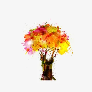 幻彩喷绘树木免抠