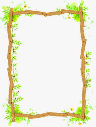 唯美创意绿色树藤边框免抠