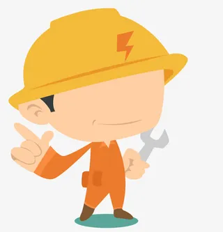 卡通矢量小装修工免抠