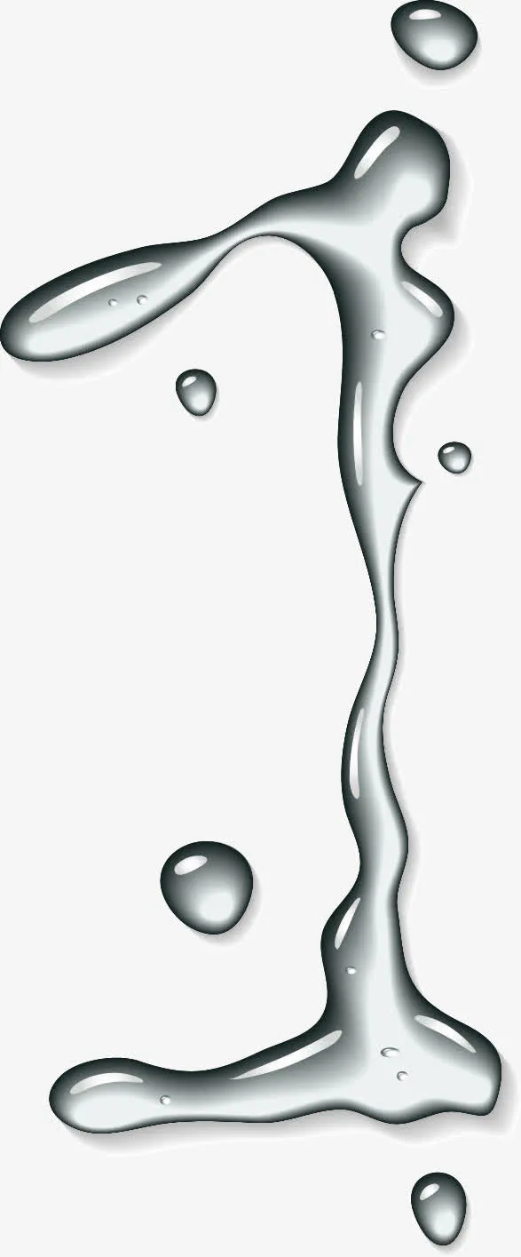 创意水元素阿拉伯数字免抠