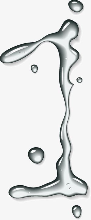 创意水元素阿拉伯数字免抠