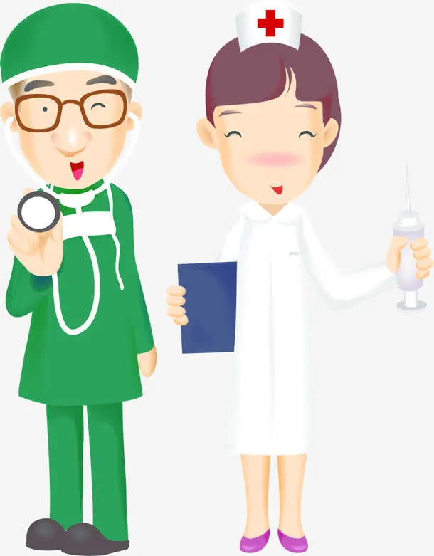 卡通医护人员宣传免抠