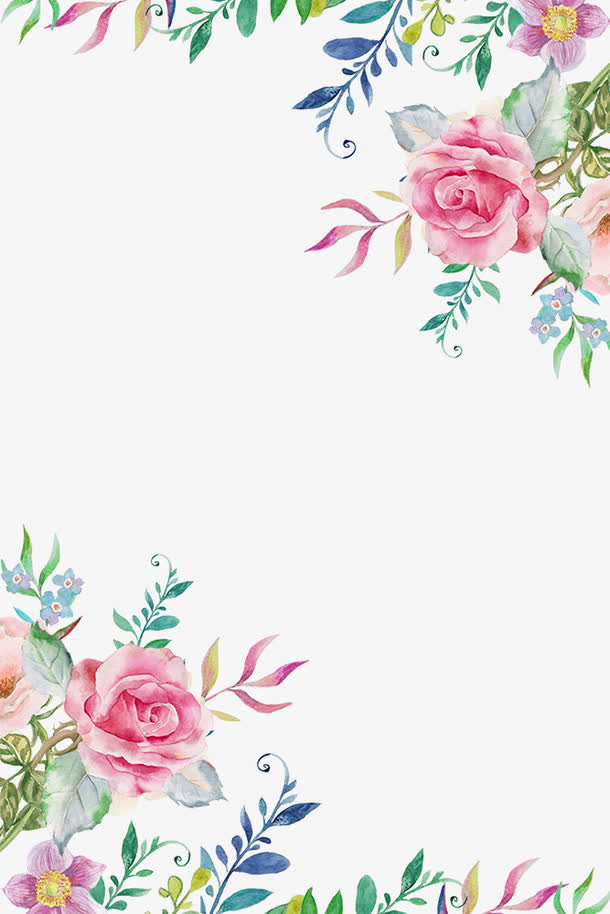 38妇女节创意花朵边框免抠