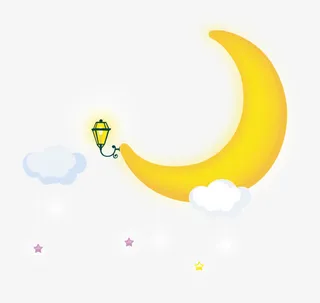 手绘弯月图片月亮素材免抠