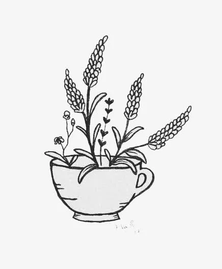 线描鲜花免抠