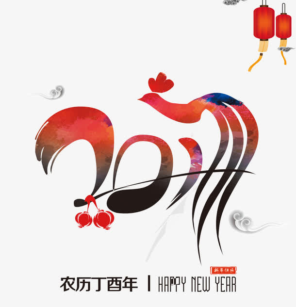 2017鸡年剪纸免抠