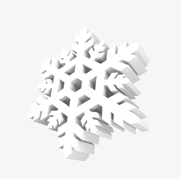 白色立体雪花免抠