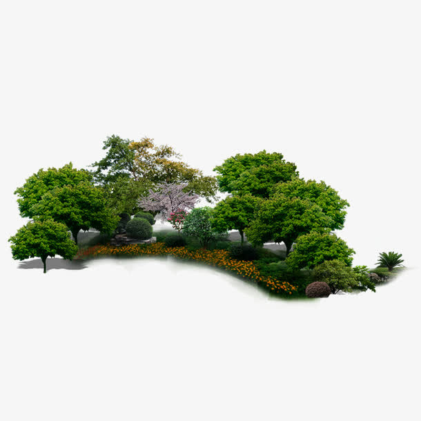 园林 假山 树木 花草免抠