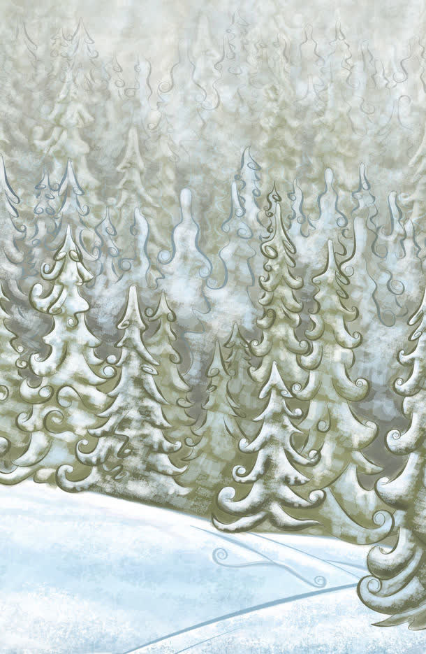 雪地松针树免抠