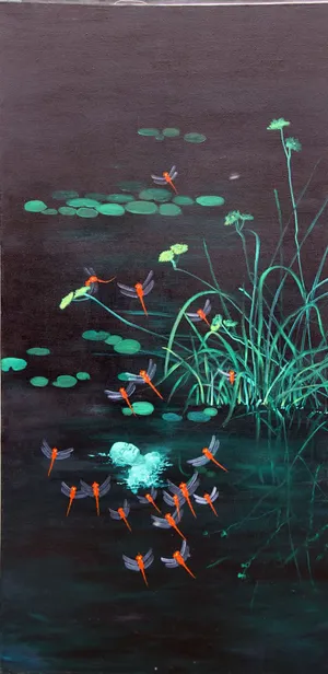 荷叶小花大海蜻蜓免抠