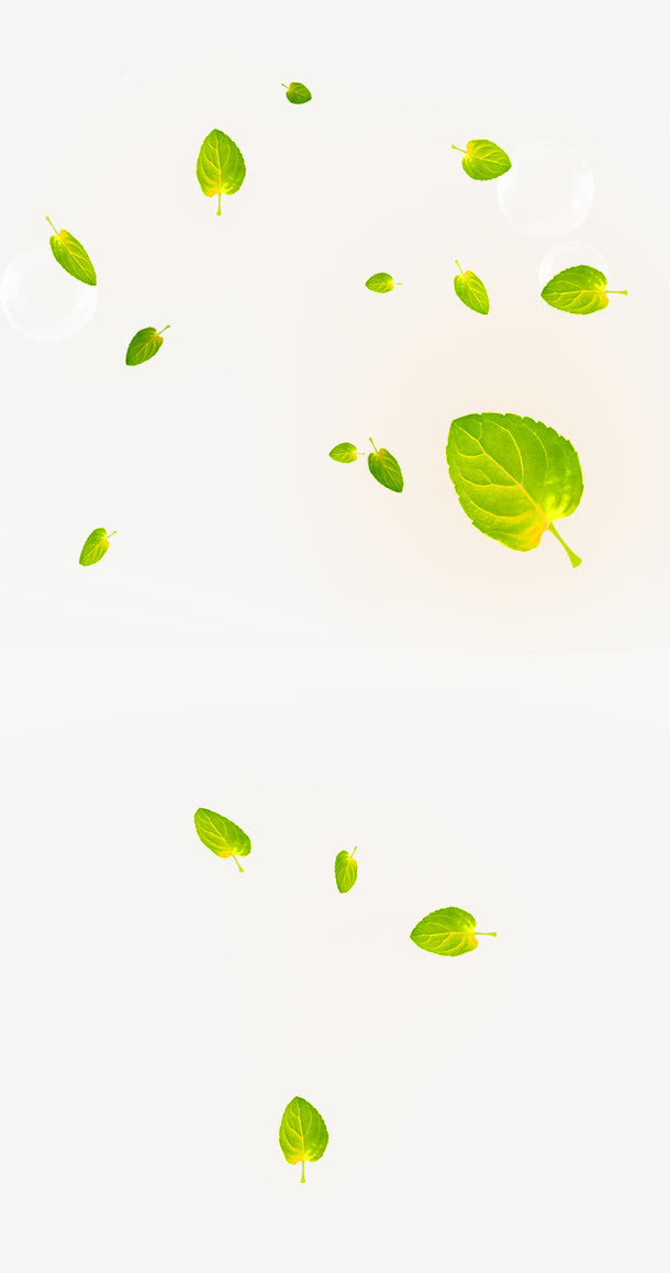 绿色清新树叶漂浮素材免抠