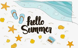 夏日海边度假免抠