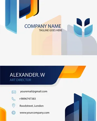 抽象花纹个人名片免抠标签元素