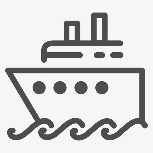 船巡航海洋海船旅行水旅行图标集免抠