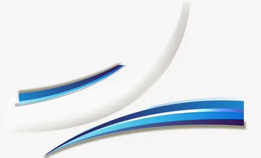 蓝色唯美流程线条免抠