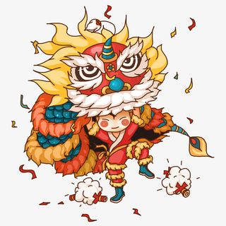 可爱小狮子元素免抠