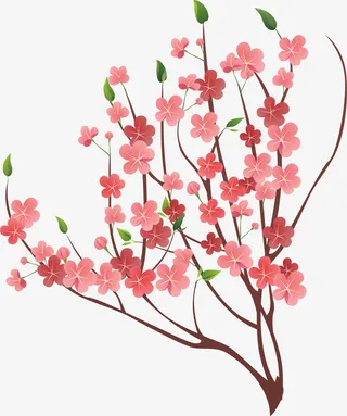 春暖花开粉色花朵免抠