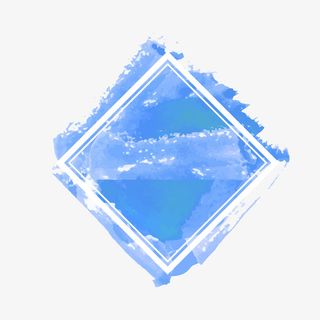 蓝色水彩绘活动标签免抠