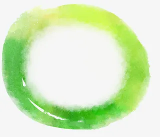 春天黄绿色圆形装饰免抠