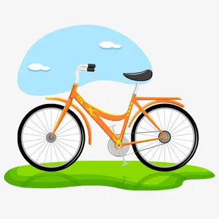 橘黄色的自行车免抠