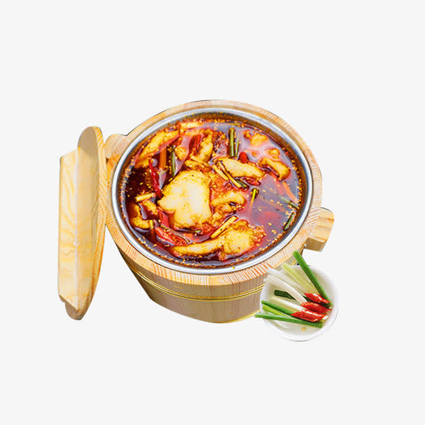 藤椒烤鱼美食组合图免抠