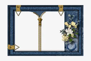 牛仔布料边框免抠