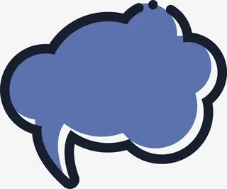 卡通蓝色云朵气泡免抠