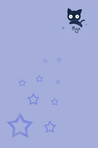 小猫蓝色卡通可爱简约背景高清