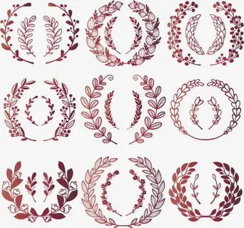 暗红色渐变欧式边框免抠