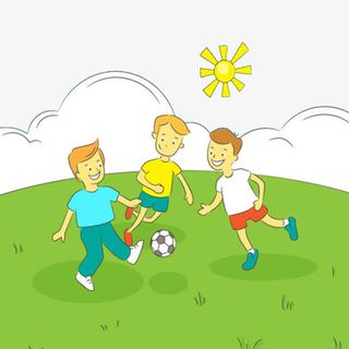 一起踢足球免抠