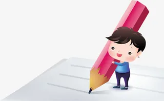 矢量手绘卡通小学生素材免抠