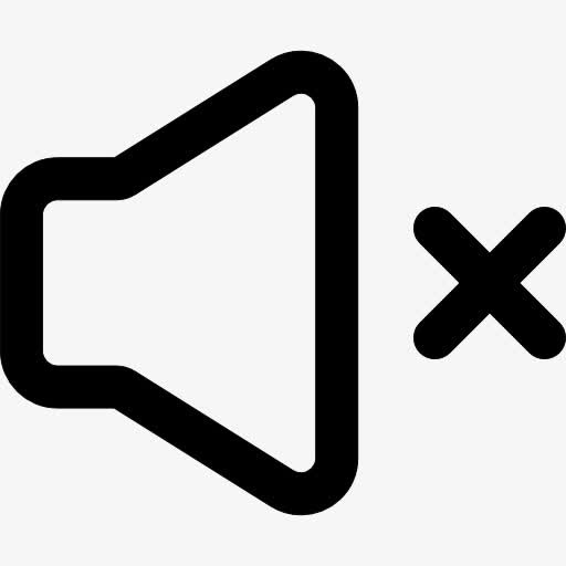 扬声器无声的轮廓与跨图标免抠