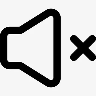 扬声器无声的轮廓与跨图标免抠