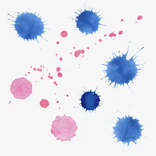 彩色墨点免抠