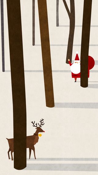 卡通萌鹿雪花圣诞H5背景高清