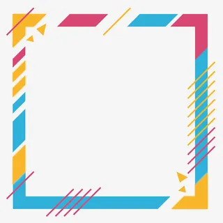 彩色二维码边框插画免抠