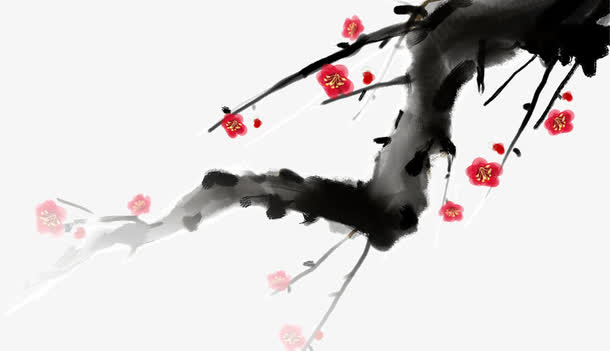 梅花树枝免抠