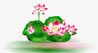 荷花荷叶灯免抠