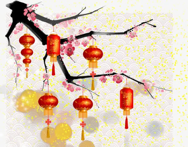 梅花 灯笼免抠