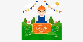 矢量劳动节海报免抠