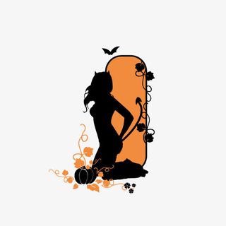 万圣节南瓜节日美女边框装饰矢量免抠