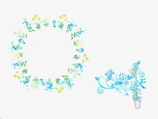 婚纱照合影框免抠