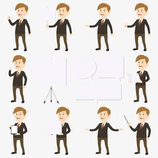 各种工作状态的商务人士免抠