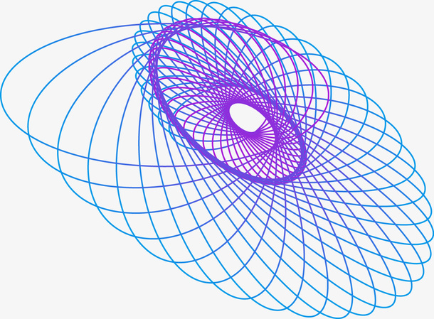 蓝色渐变科技感线条免抠