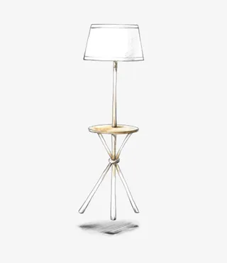 手绘落地灯素材免抠