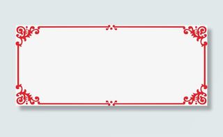 古典花纹边框红色花纹中国风免抠
