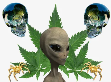 蒸汽波风格科幻外星人免抠 蒸汽波风格科幻外星人免抠