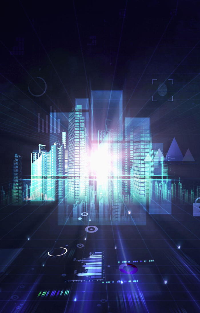 科幻光芒商务平面广告高清