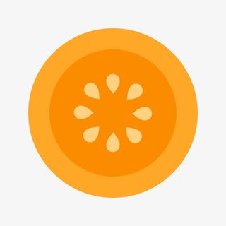 橘色橙子简笔画图案免抠